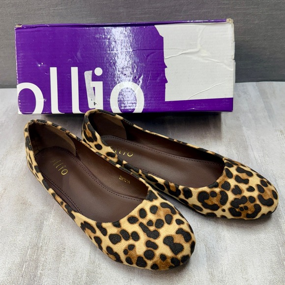 Ollio Leopard Print Flats Women's Shoes Size 8.5 Animal Print Ballet Core - Picture 1 of 9